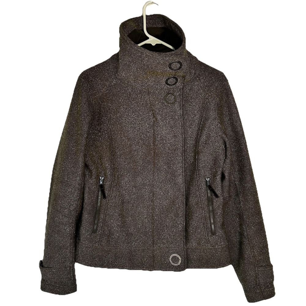 Lululemon Audrey Jacket Women's Tweed Bomber Asymmetrical Buttons Pockets Size 6